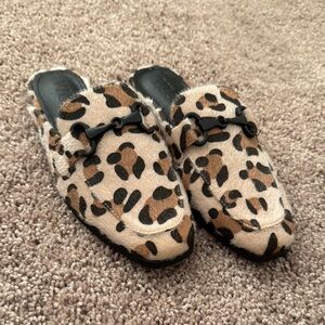 Vici Brown and Black Mules Sleek Leopard Print